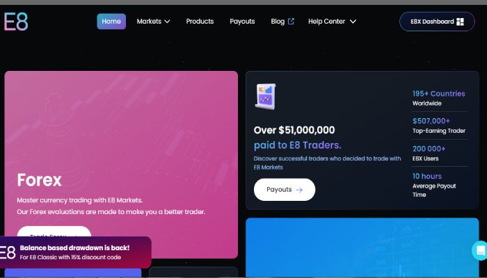 بررسی پراپ E8 Funding 7 وبسایت پراپ E8